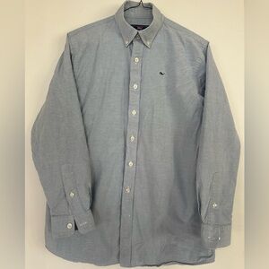 Boys Vineyard Vines Blue Oxford Cloth Whale Shirt, EUC, Size 16-18